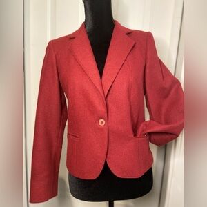 PlumTree~Wescott Canada~Vintage~Maroon Tweed~One-Button~Blazer~Pockets~Size S/M